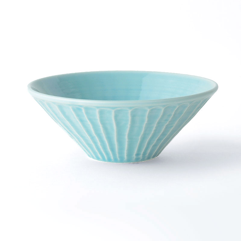 トルコ青磁　しのぎ深鉢　大