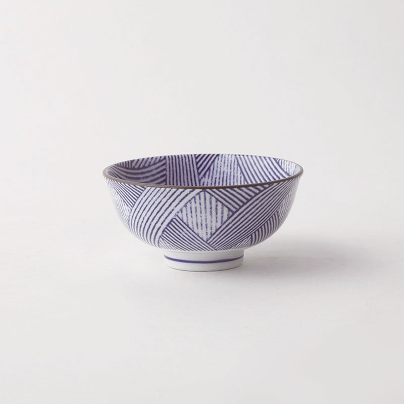 縞格子　中平碗