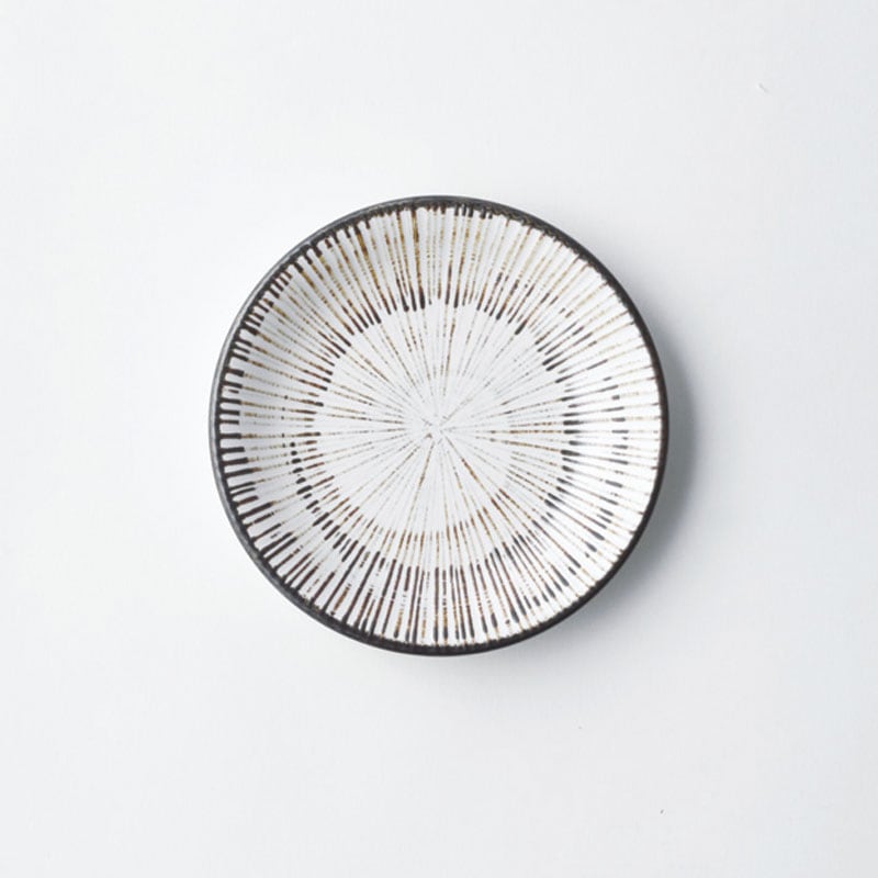 錆粉引　千段4.0皿