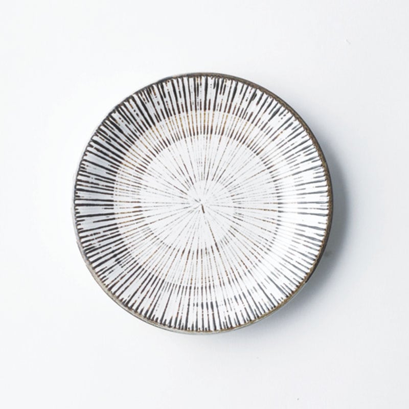 錆粉引　千段4.5皿