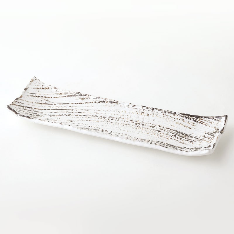 錆粉引　枯山水　長角皿大41cm