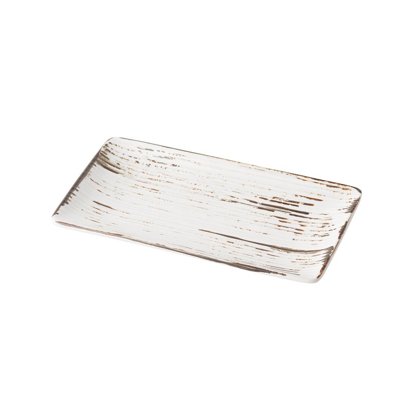 錆粉引　千段串皿