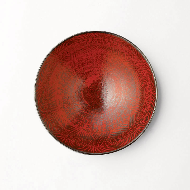 三島 銀朱　8.0めん鉢