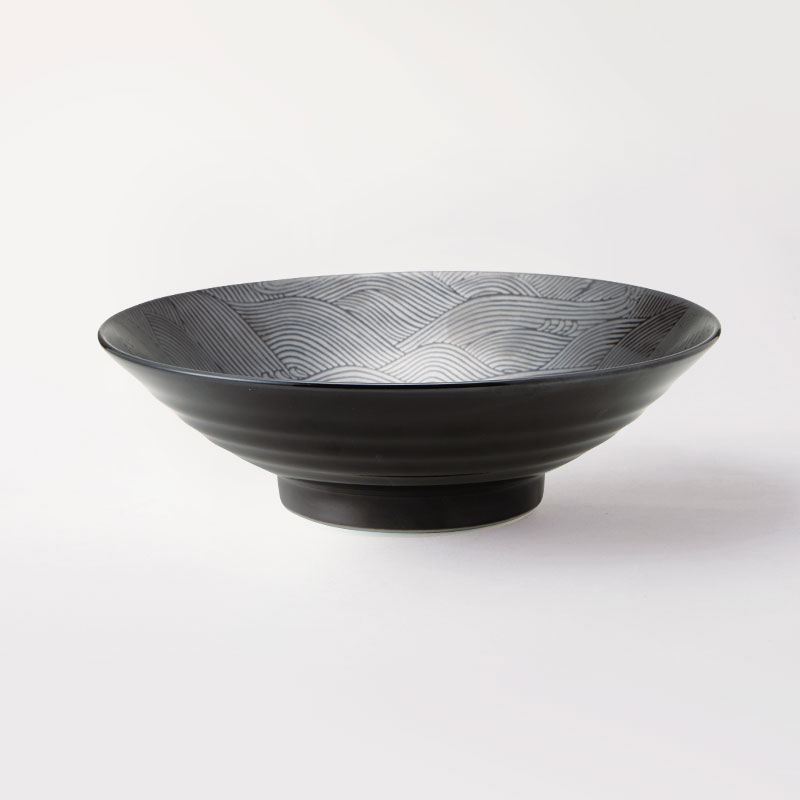 銀彩 青海波 8.0めん鉢｜うつわや休兵衛
