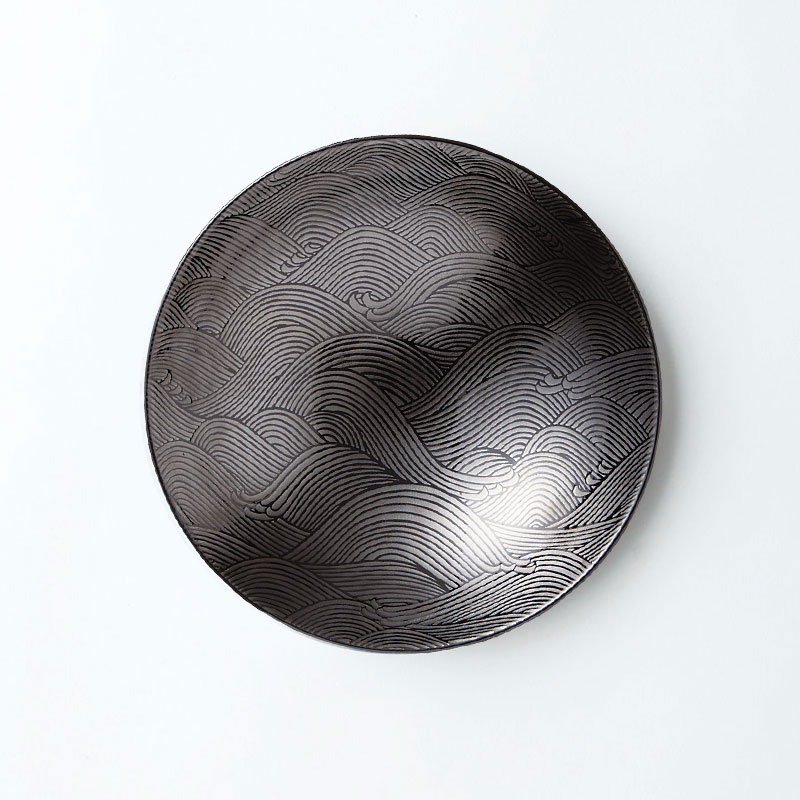 銀彩 青海波 8.0めん鉢｜うつわや休兵衛