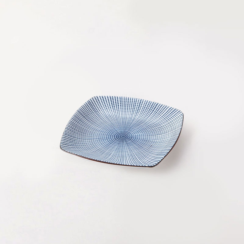 千段十草　四角小皿