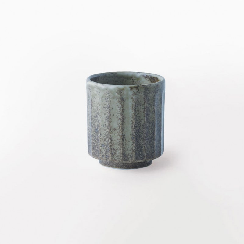 わび紺ねず　しのぎ湯呑