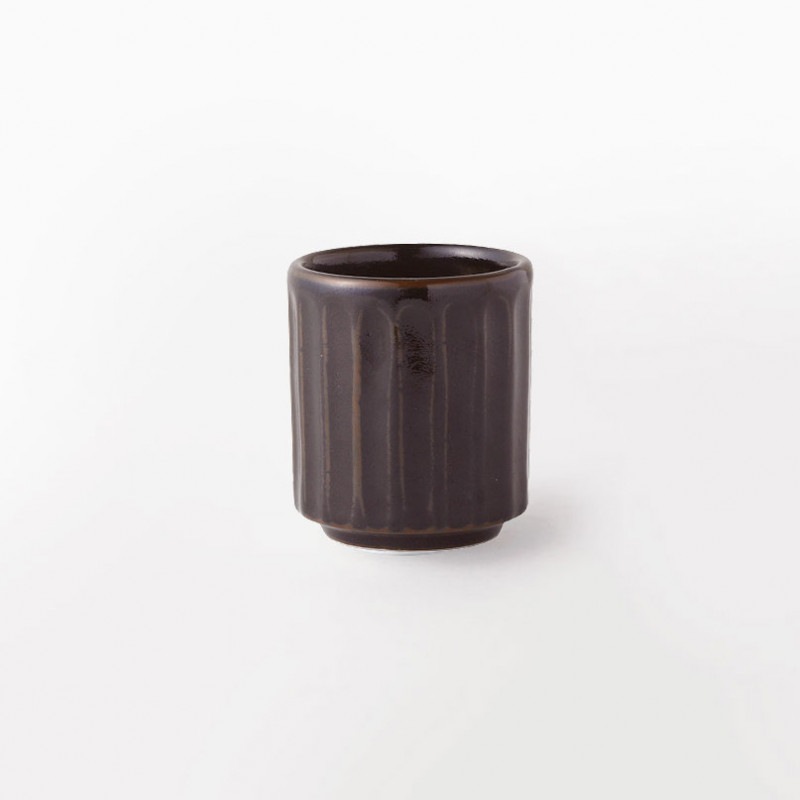 柚子黒天目　しのぎ湯呑