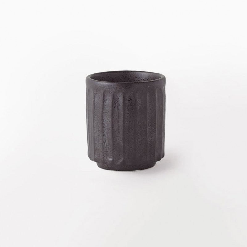 黒御影　しのぎ湯呑