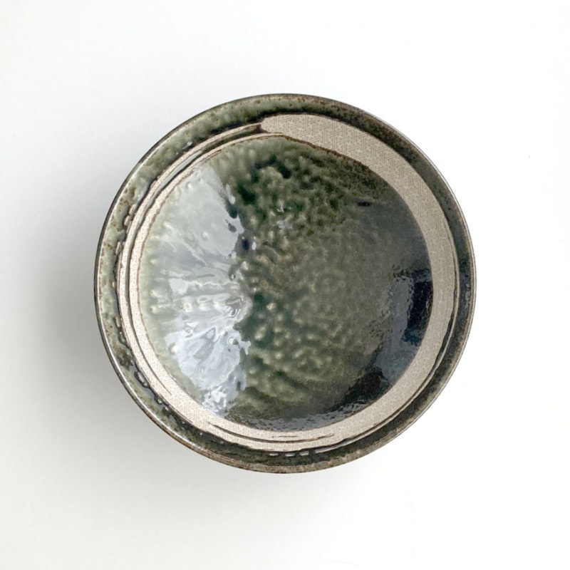 さやどもえ黒織部　8.0めん鉢