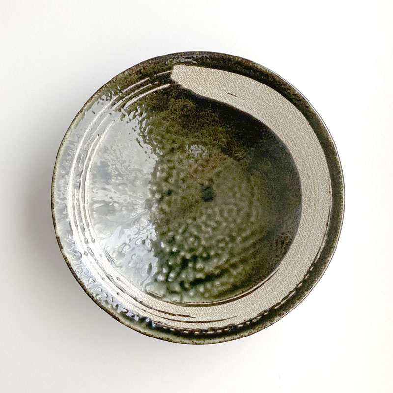 さやどもえ黒織部　9.0めん鉢