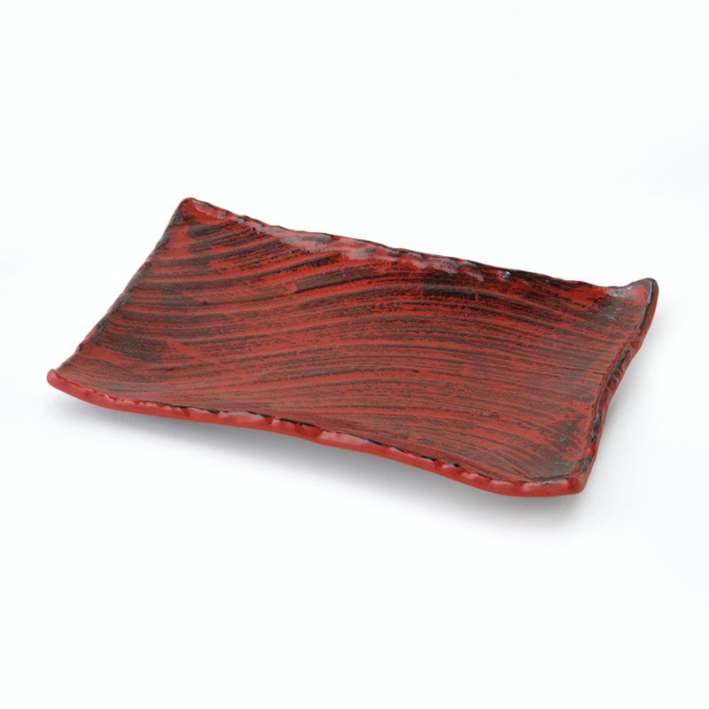 根来　枯山水　角皿中31cm