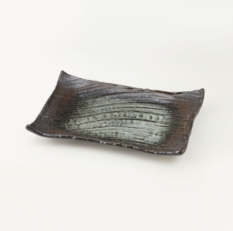 蒼月　枯山水　角皿26cm