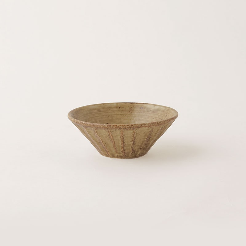 わび朽葉　しのぎ深鉢　中