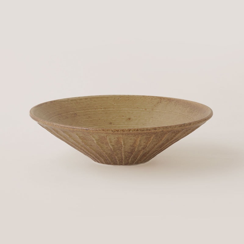 わび朽葉　しのぎ浅鉢　大