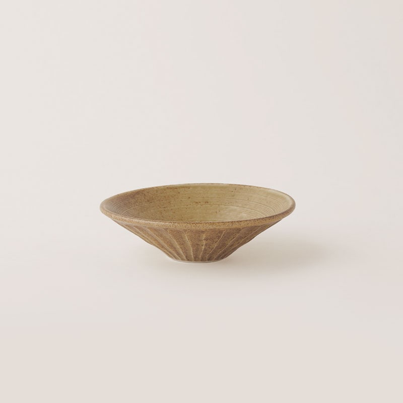 わび朽葉　しのぎ浅鉢　小