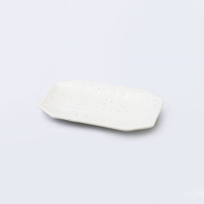 白玉粉引　八角串皿