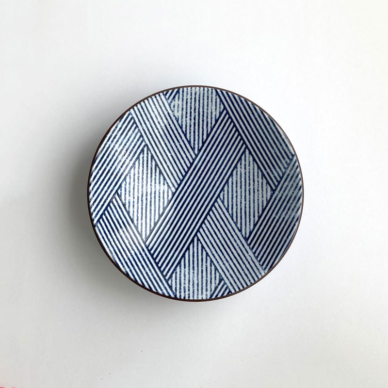 縞格子　7.0めん鉢