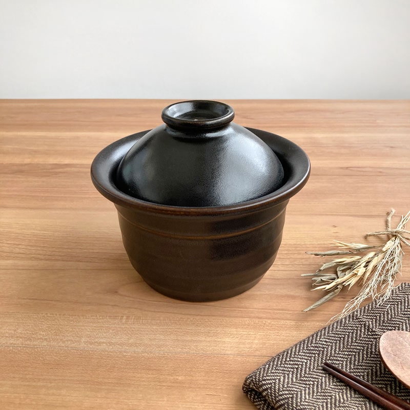 耐熱一合炊きごはん鍋　かまど黒