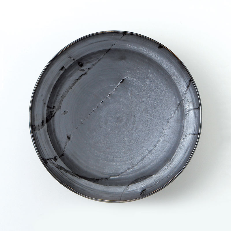 銀釉 9.0盛り鉢｜うつわや休兵衛