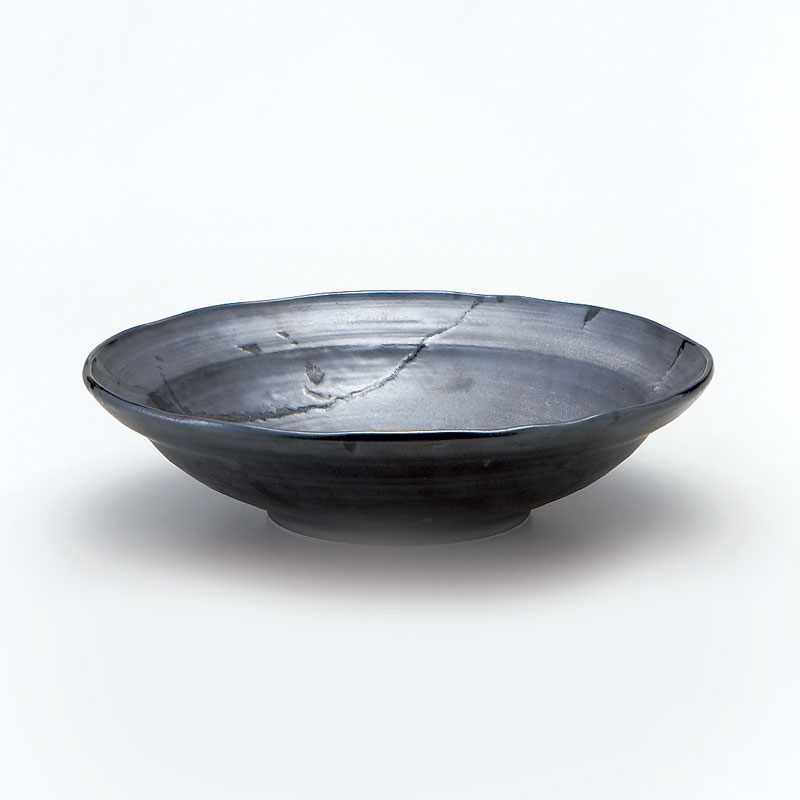 銀釉 9.0盛り鉢｜うつわや休兵衛