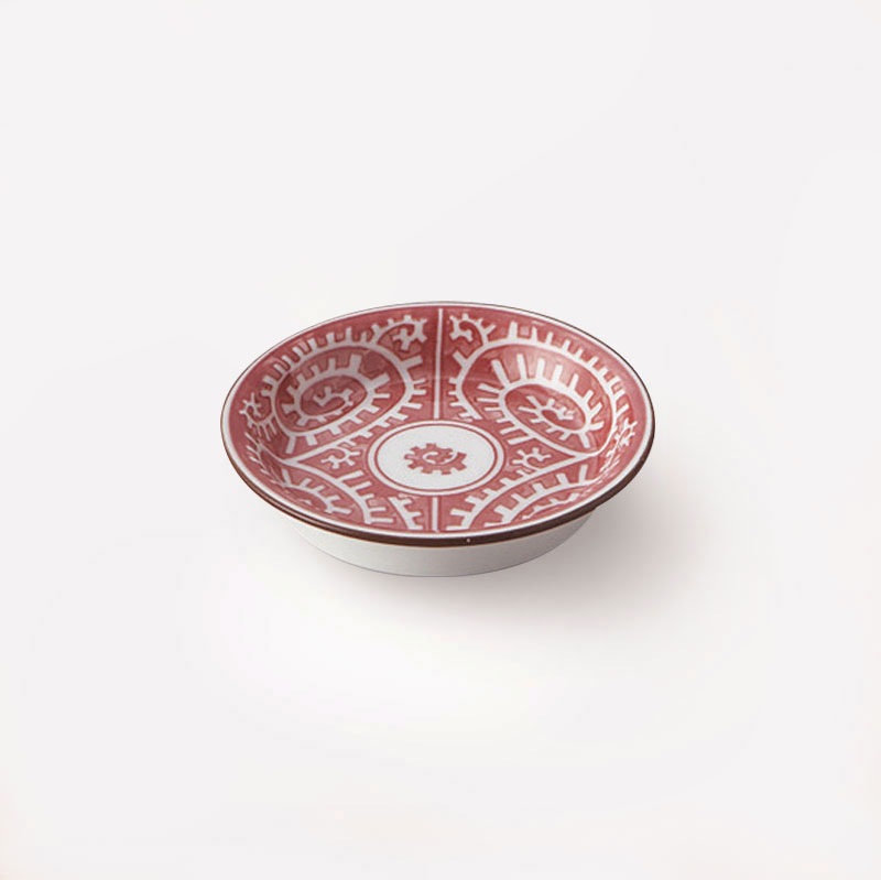 朱タコ唐草　薬味皿