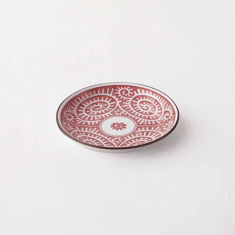 朱タコ唐草　4.0皿