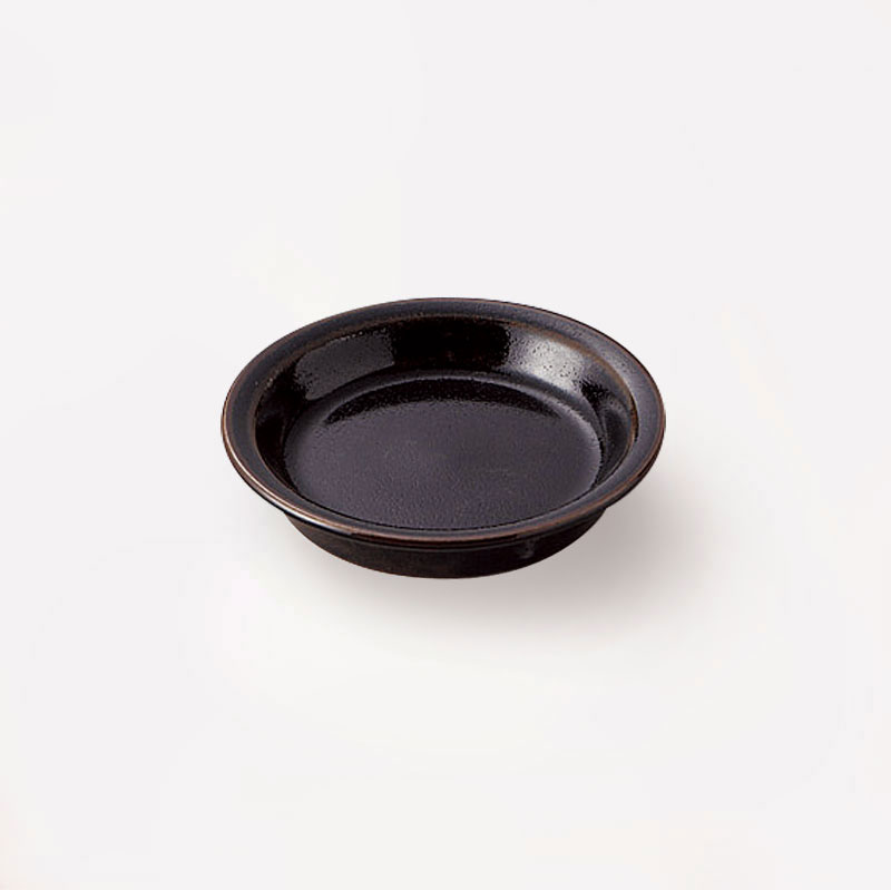 柚子黒天目　薬味皿