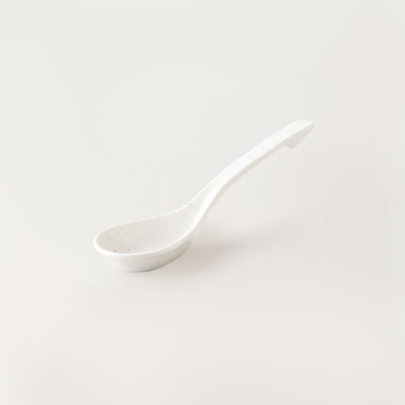 白玉粉引　砂目型レンゲ