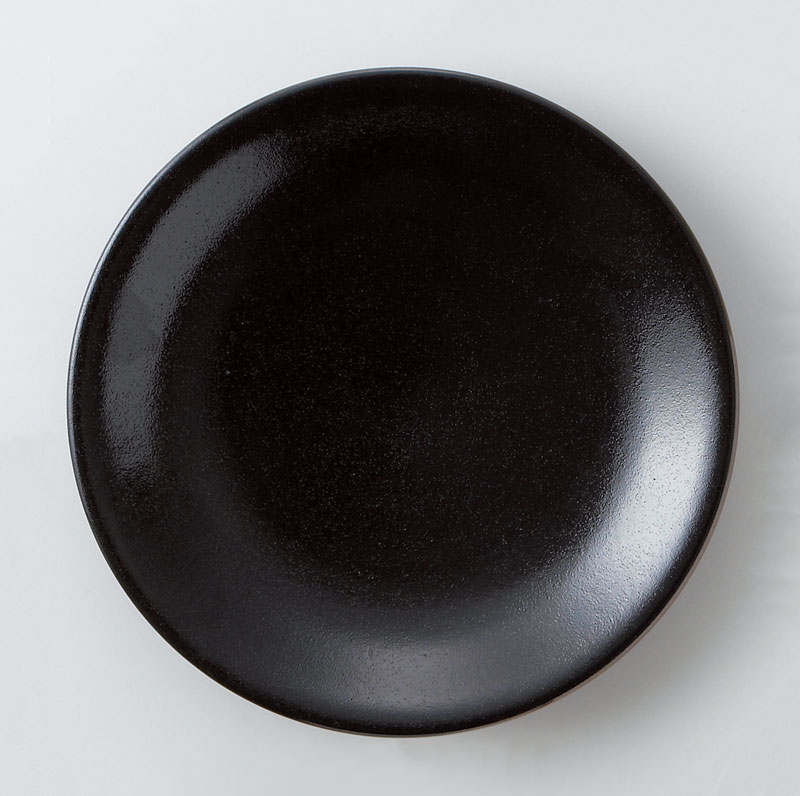 柚子黒天目 尺皿