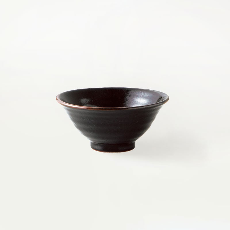 柚子黒天目 六兵衛4.8飯碗｜うつわや休兵衛