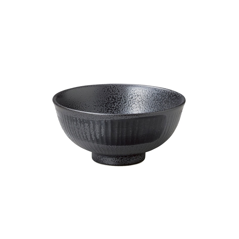 黒御影黒刷毛　千段中平碗