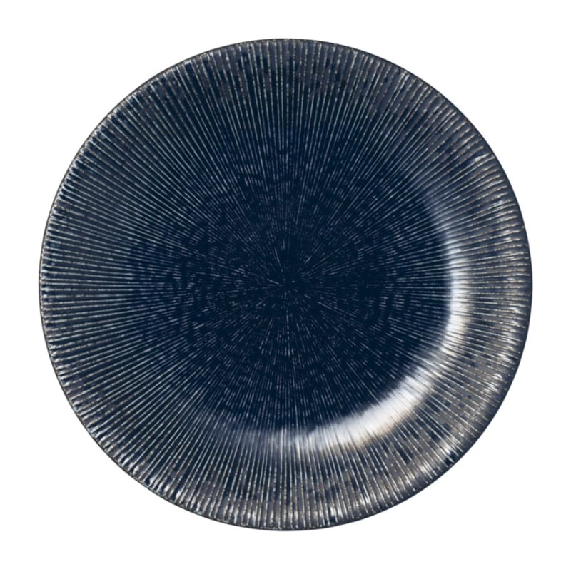 雨流 花紺　千段尺皿