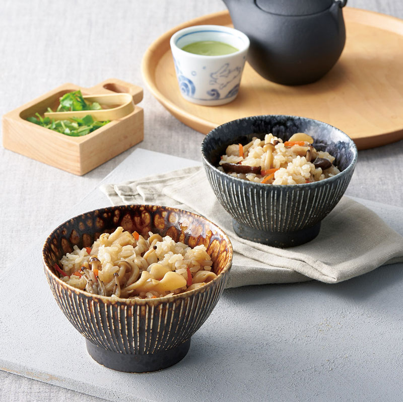 雨流 花紺　千段くらわんか3.6碗