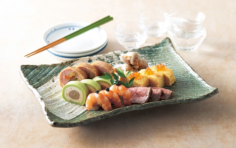 うず刷毛貫入 紺ねず 枯山水 角皿31cm