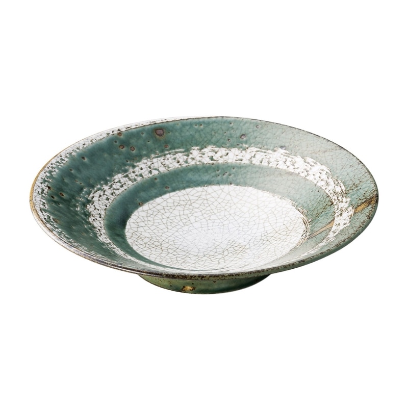 うず刷毛貫入 うぐいす 9.0めん鉢