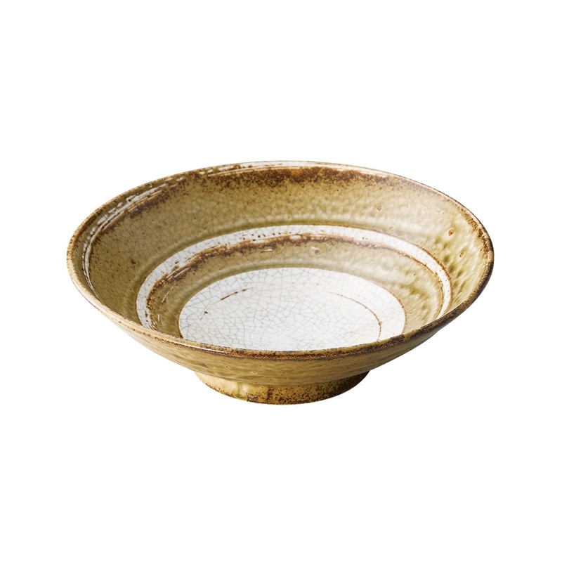 うず刷毛貫入 朽葉 8.0めん鉢