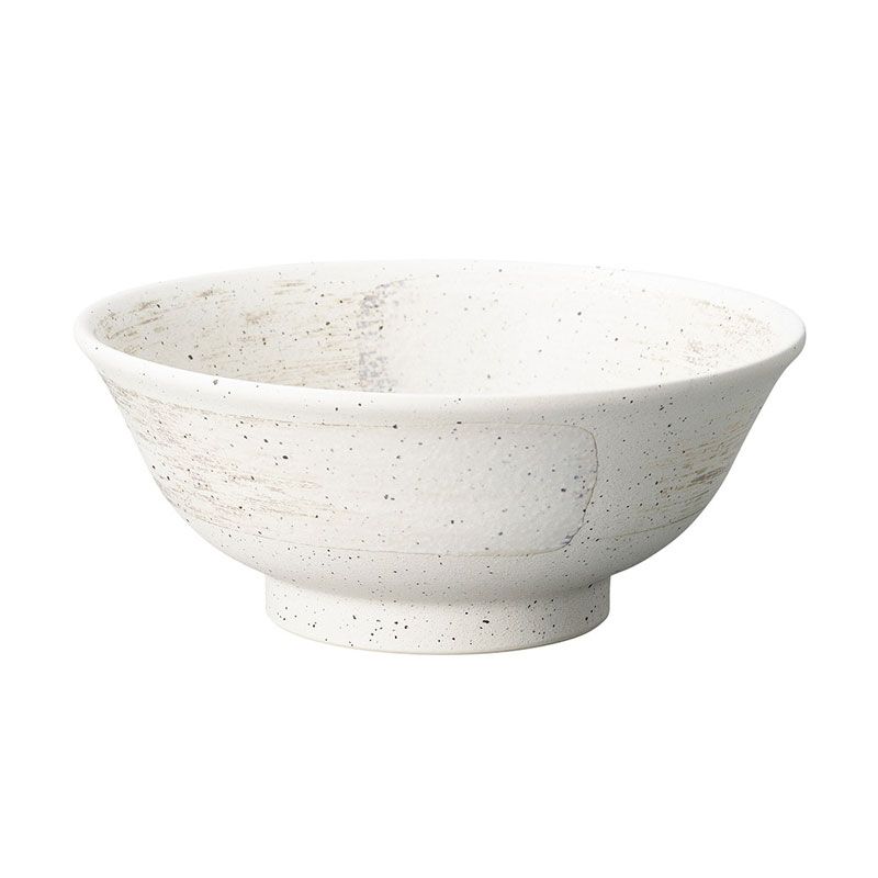 白御影白刷毛　6.8高台丼