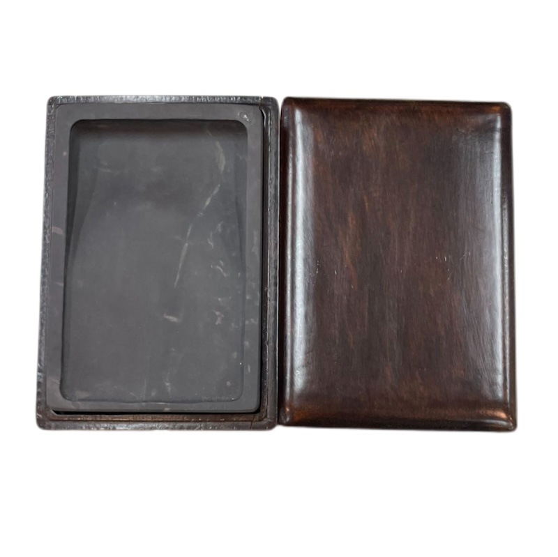 端渓硯（木箱付き）と墨 坑仔岩端溪硯 (木箱入) 長方硯 9吋｜書道用品の半紙や筆、墨など