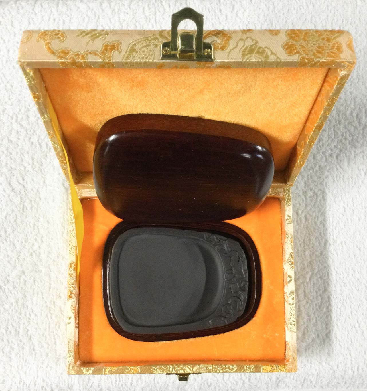 中国文房四寶 硯 端渓坑仔岩雲月迎春刻天然硯 有眼