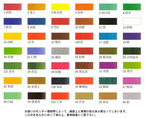 吉祥　鉄鉢28色セット 日本画材料 吉祥: 顔彩・鉄鉢
