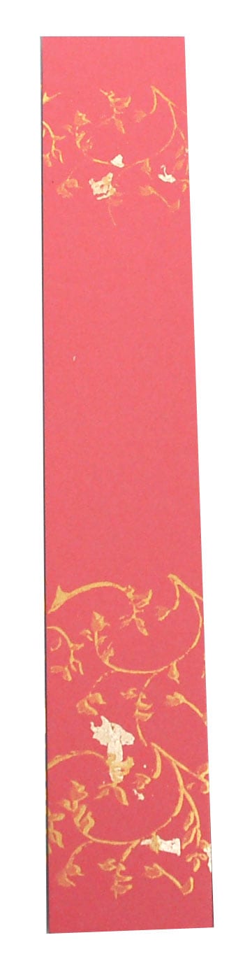 短冊　歌用　古代色ぼかし　朱　新品未使用 短冊 古代色 唐草判5色 （並幅） 6cm x 36cm 10枚｜書道用品の半紙や