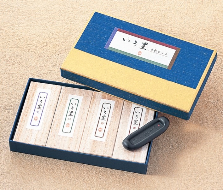 いろ墨 4色セット （赤・茶・緑・紫）(AU110-901)｜書道用品の半紙や