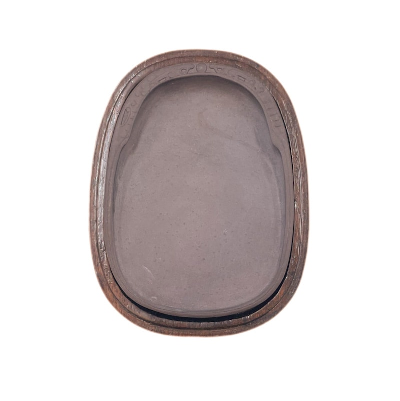 宋坑端溪硯 龍刻楕円硯 5吋 漢字向き｜書道用品の半紙や筆、墨などを