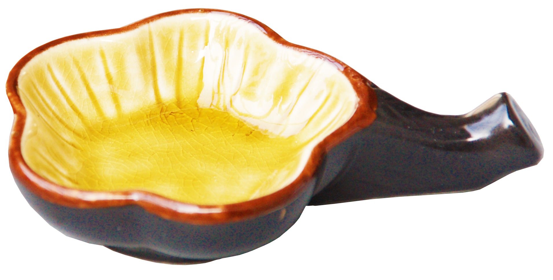 陶器墨池 筆架付 (茶) 化粧箱入り ｜書道用品の半紙や筆、墨などをお