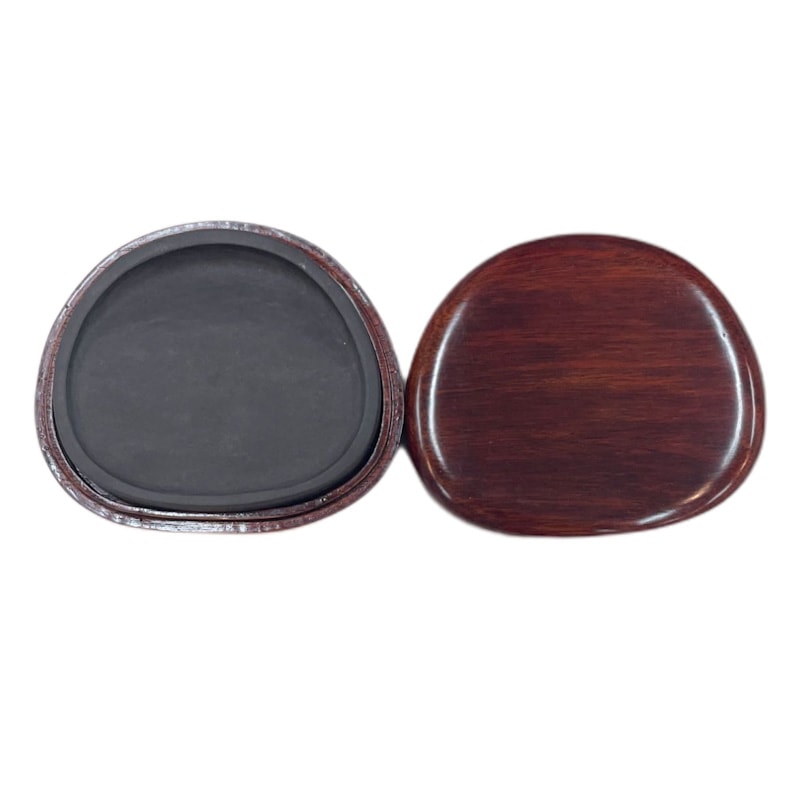 麻子坑端渓硯  彫花長方硯 仮名用 麻子坑端渓硯 彫花長方硯 仮名用