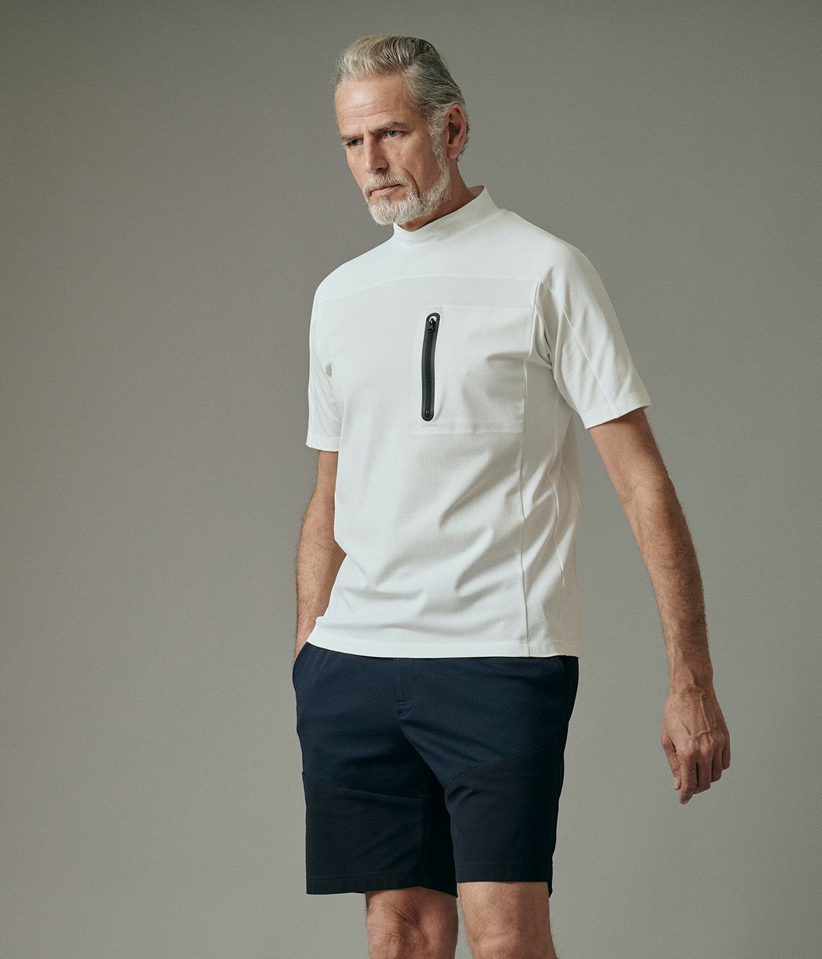 junhashimoto - TFW49 LS MOCKNECK ホワイトM TFW49 - L/S MOCKNECK SIDE MESH T / モックネック サイド