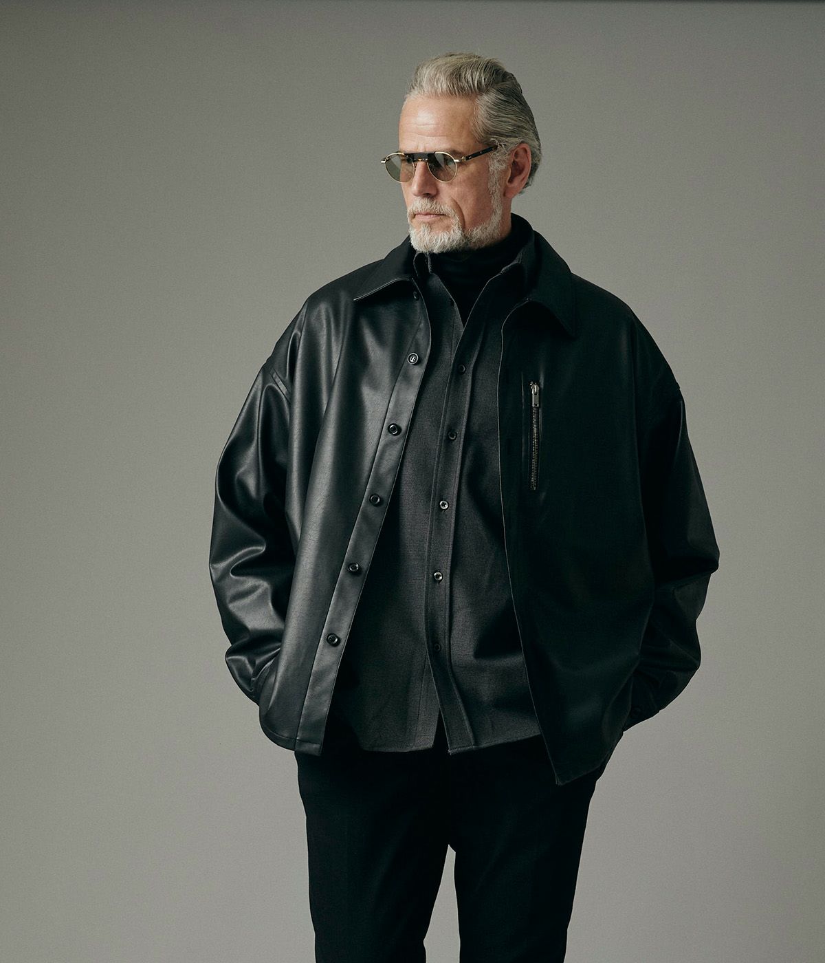 週末限定【新品未使用】Riコレクション Lサイズ junhashimoto /1062520002 /MEGA BIG LEATHER SHIRTS / MEN