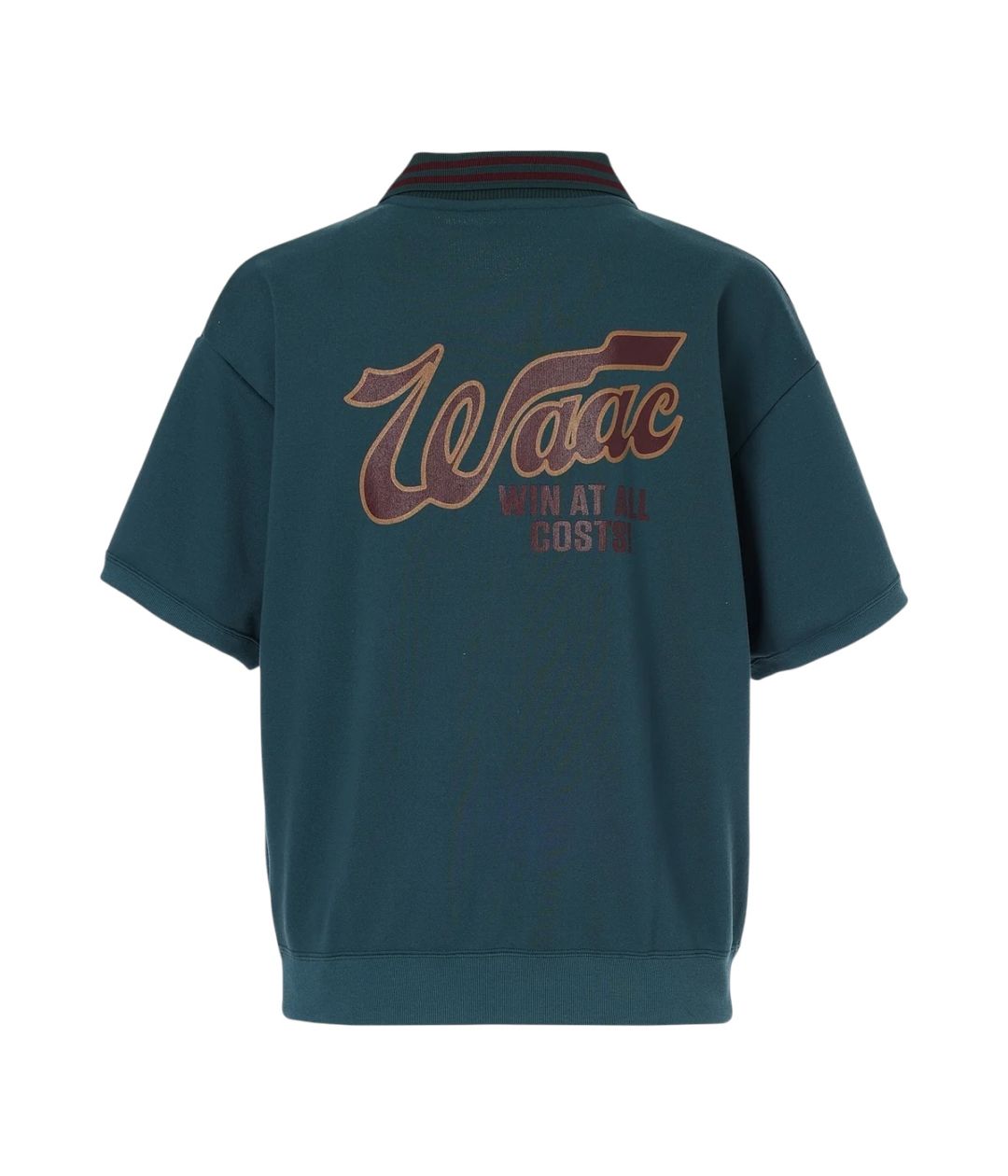 WAAC / 072264020 / 2WAYリブ衿 裏毛半袖ポロ / MEN-ダークグリーン