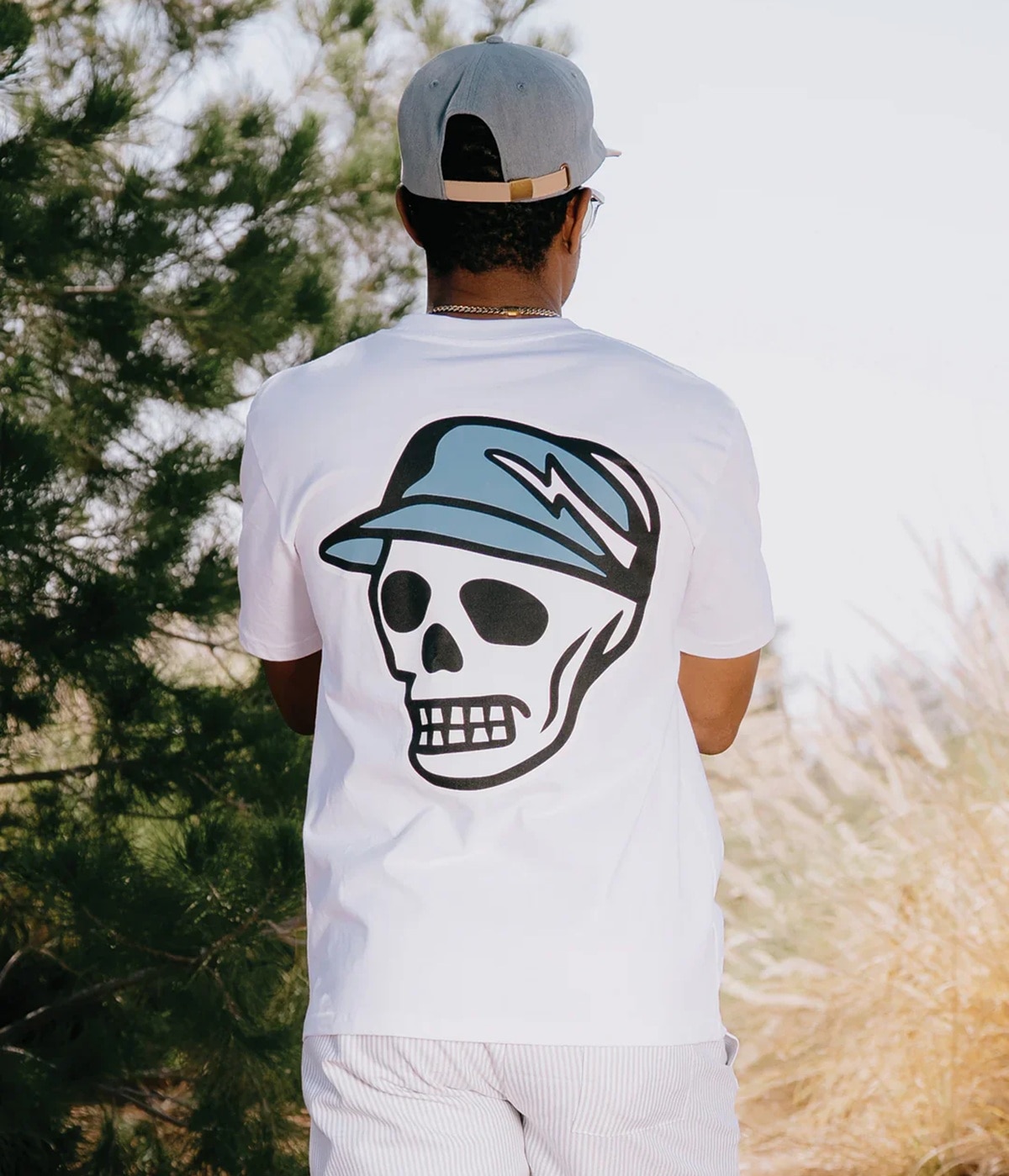 DEVEREUX GOLF / Script Skull Tee /075362001-WHITE | DEVEREUX GOLF